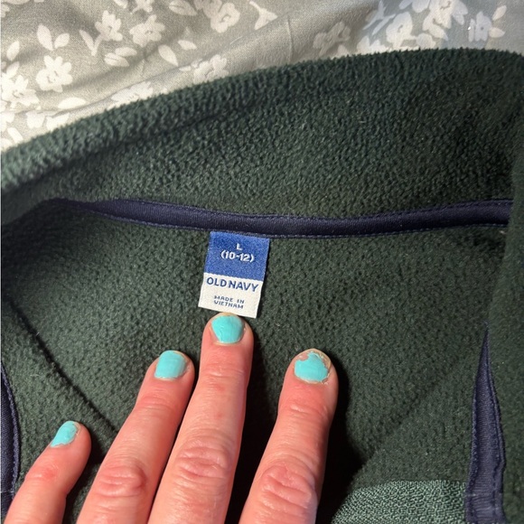 Old Navy 1/4 Zip Pullover Sweater Boys Size 10/12. Green, Style #750892-02 - Picture 3 of 6
